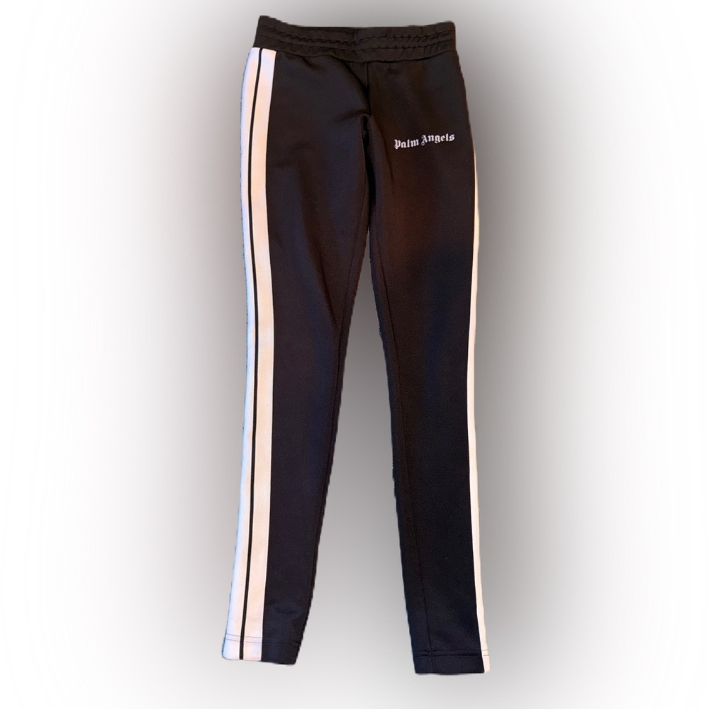 Palm Angels Black Track Pants with White Stripes
